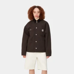 Kvinder Carhartt WIP Og Michigan Frakke Til Kvinder (Forar) | Tobak / Sort (Skyllet)