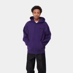 Mænd Carhartt WIP Onyx Script Sweatshirt Med Haette | Tyrian