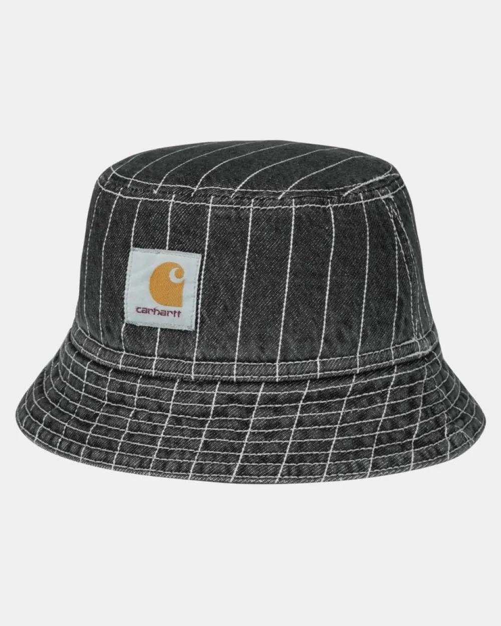 Carhartt WIP Orlean Stripe Bucket Hat | Sort/Hvid (Stenvasket)