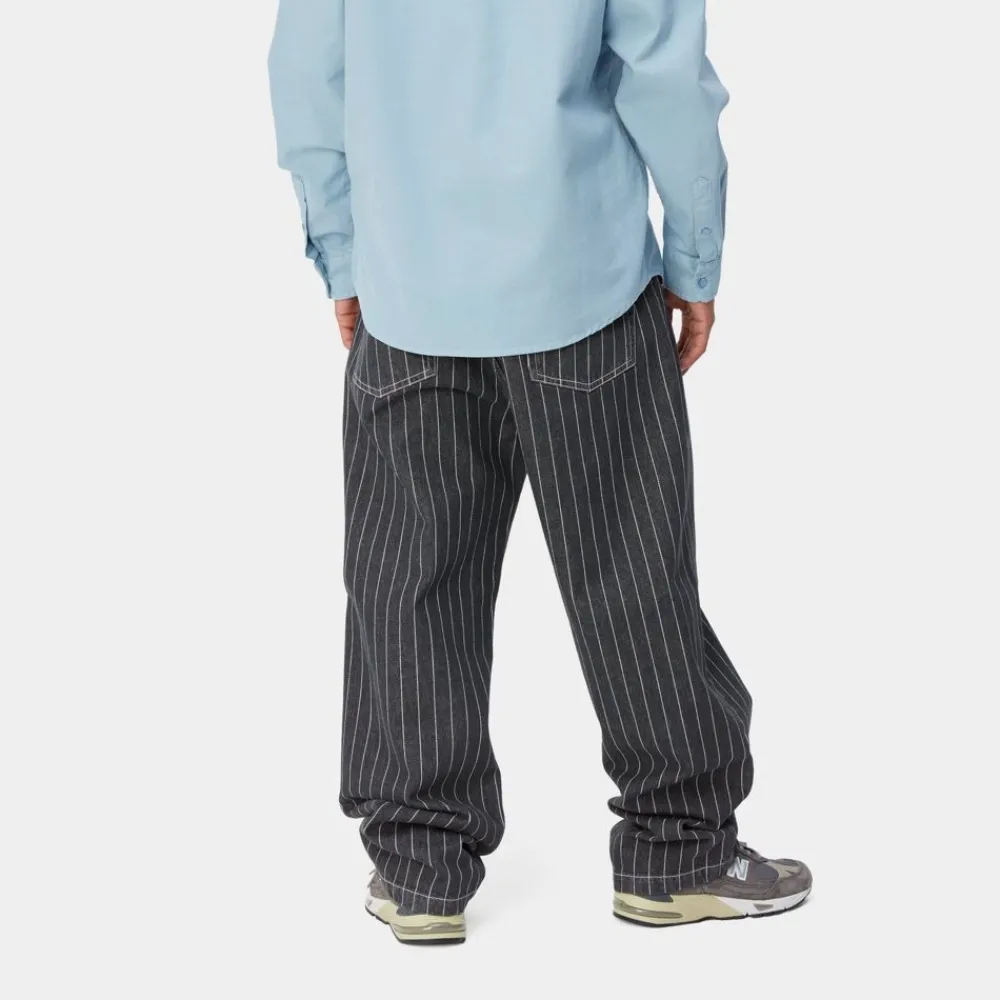 Mænd Carhartt WIP Orlean Stripe Bukser | Sort/Hvid (Stenvasket)