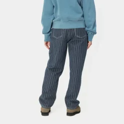 Kvinder Carhartt WIP Orlean Stripe-Bukser Til Kvinder | Bla/Hvid (Stenvasket)