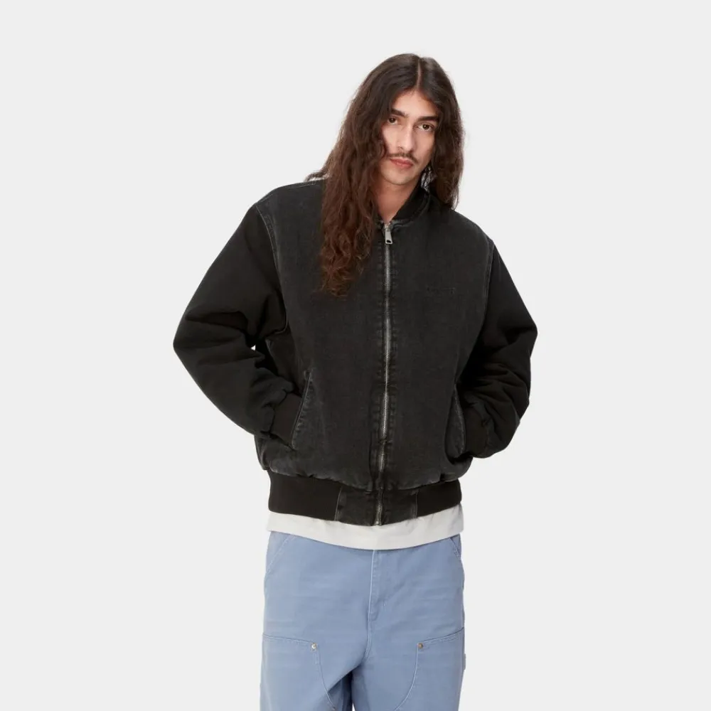 Mænd Carhartt WIP Paxon Bombefly | Sort / Sort (Stenvasket)