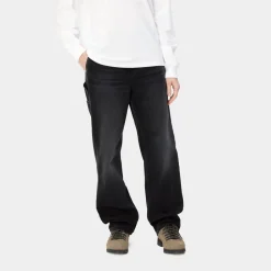 Kvinder Carhartt WIP Pierce Pant Straight - Denim | Sort (Mork Brugt Vask)