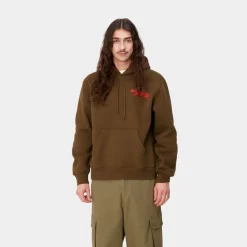 Mænd Carhartt WIP Rocky Script Sweatshirt Med Haette | Tommer