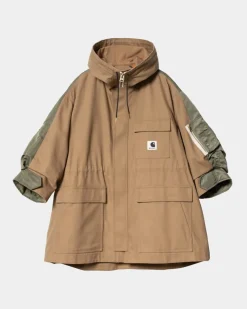 Kvinder Carhartt WIP Sacai X And X Nylon Twill Frakke | Beige / Khaki