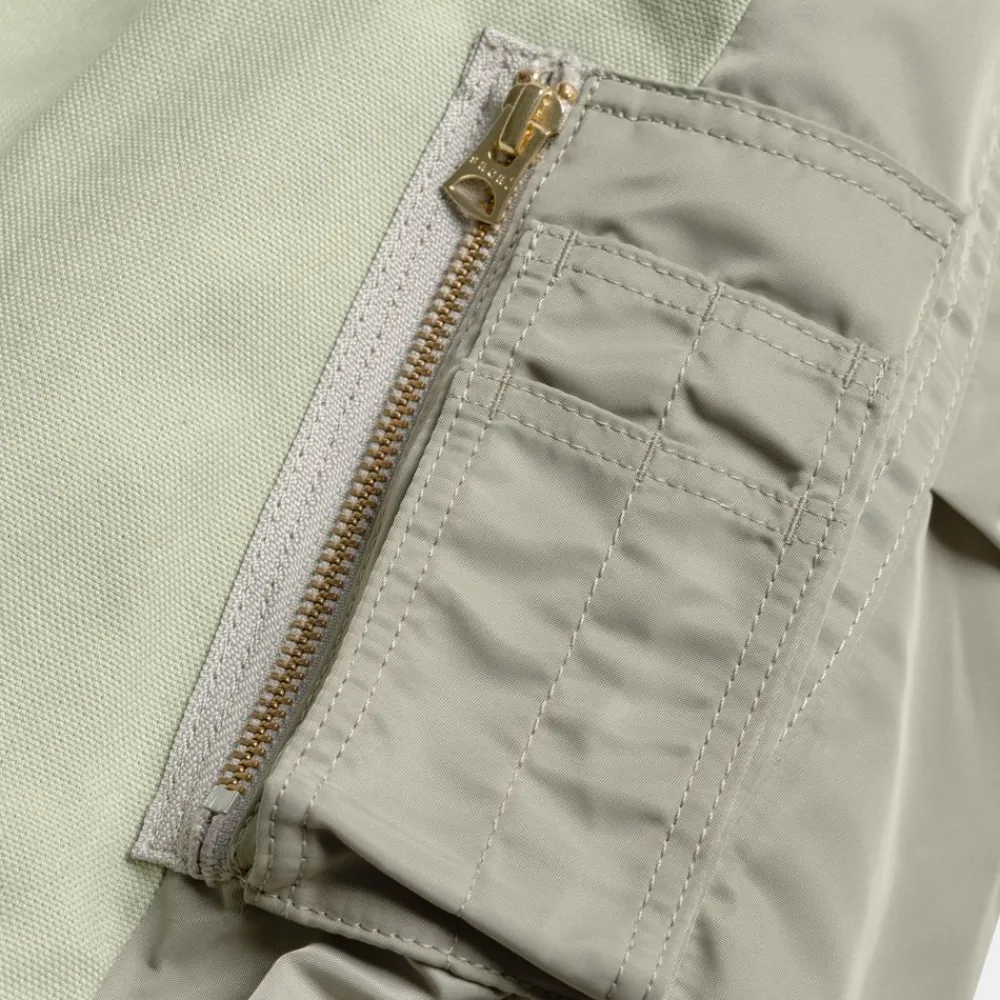 Kvinder Carhartt WIP Sacai X And X Nylon Twill Frakke | Lysegron / Lys Khaki