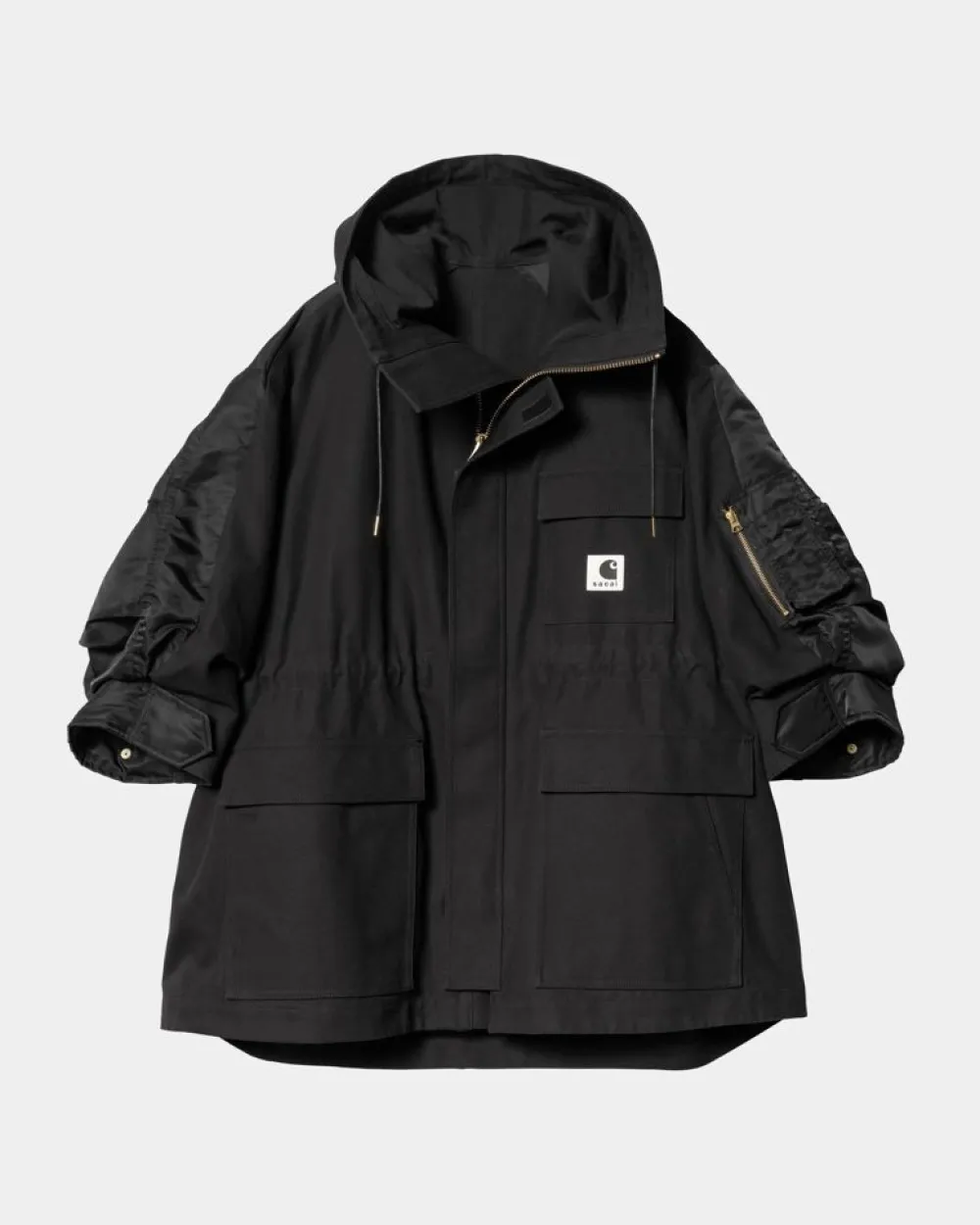 Kvinder Carhartt WIP Sacai X And X Nylon Twill Frakke | Sort