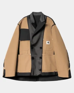 Kvinder Carhartt WIP Sacai X Suiting Bonding-Jakke Til Kvinder | Sort