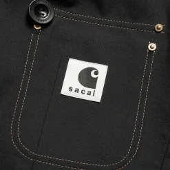 Kvinder Carhartt WIP Sacai X Suiting Bonding-Jakke Til Kvinder | Sort