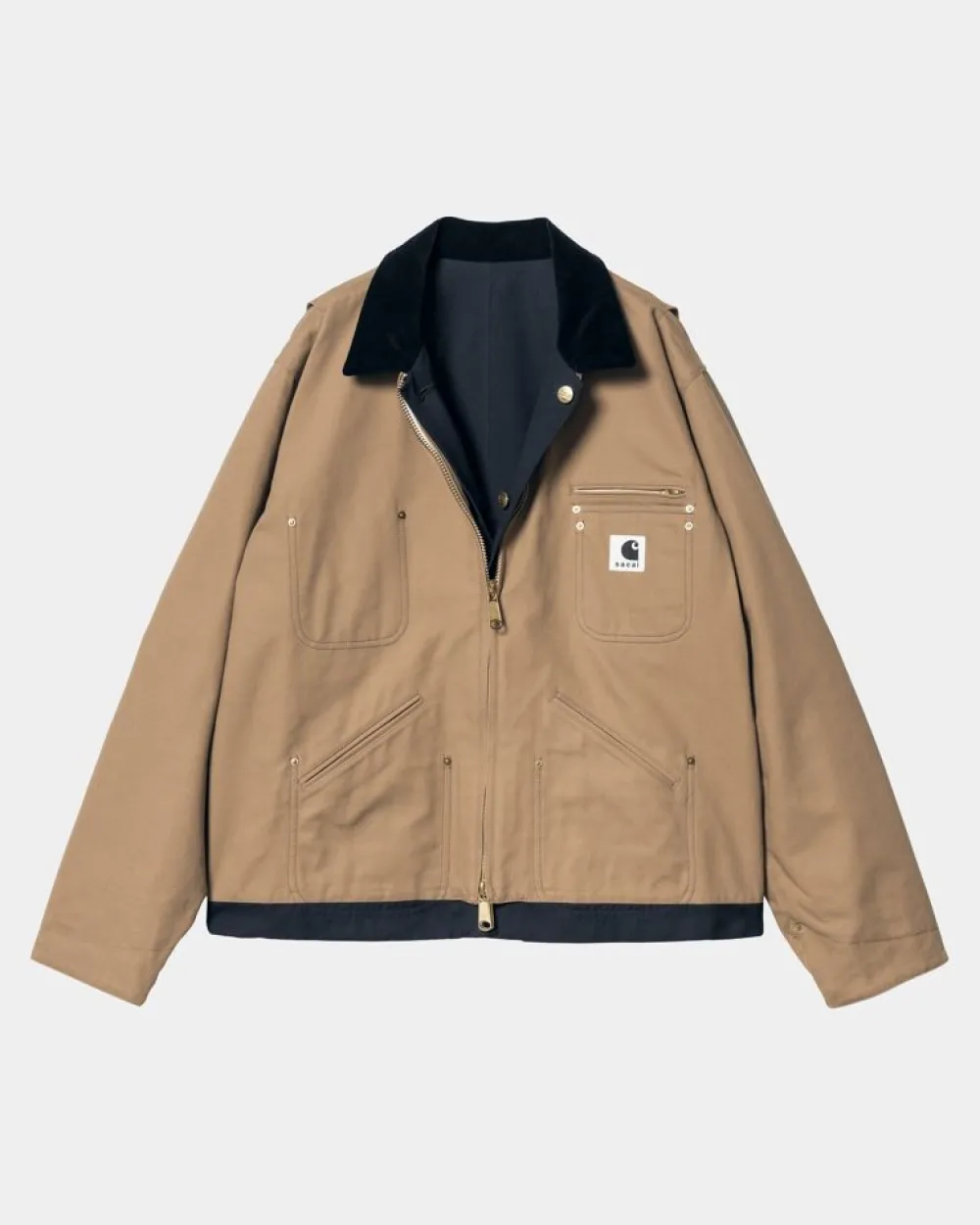 Mænd Carhartt WIP Sacai X Vendbar Andejakke | Beige / Navy
