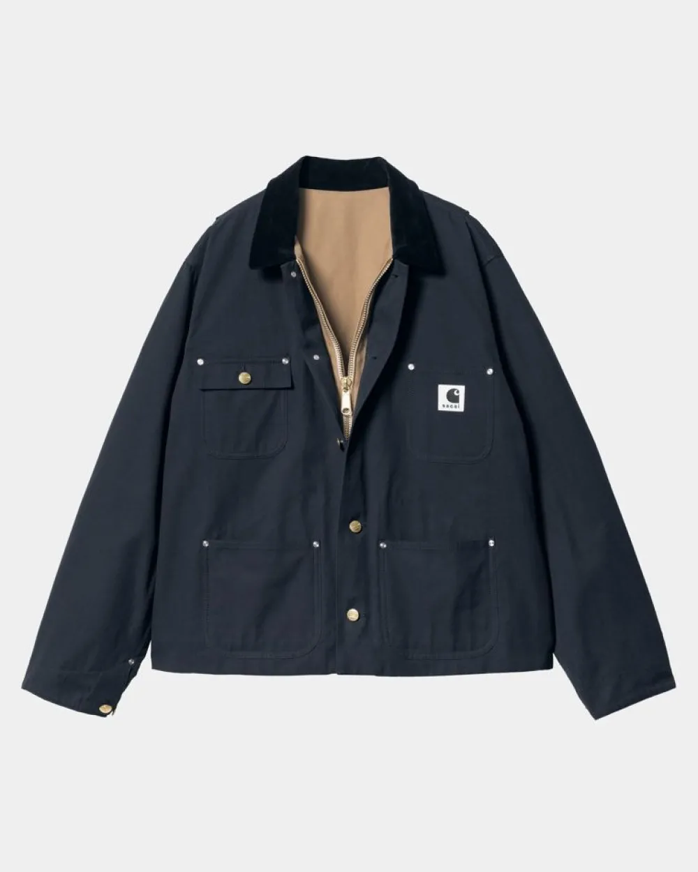 Mænd Carhartt WIP Sacai X Vendbar Andejakke | Beige / Navy
