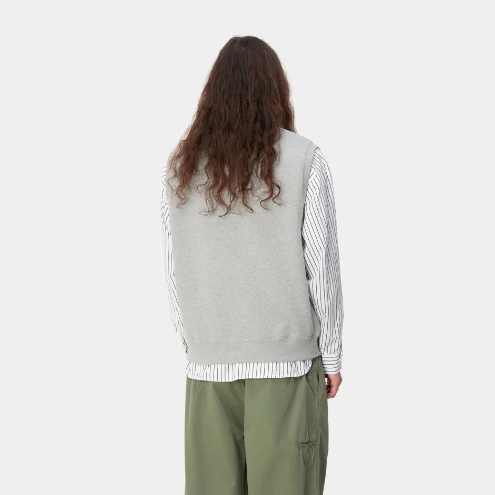 Mænd Carhartt WIP Script Vest Sweatshirt | Gra Lyng