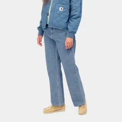 Kvinder Carhartt WIP Simple Bukser Til Kvinder - Denim | Bla (Heavy Stone Vask)
