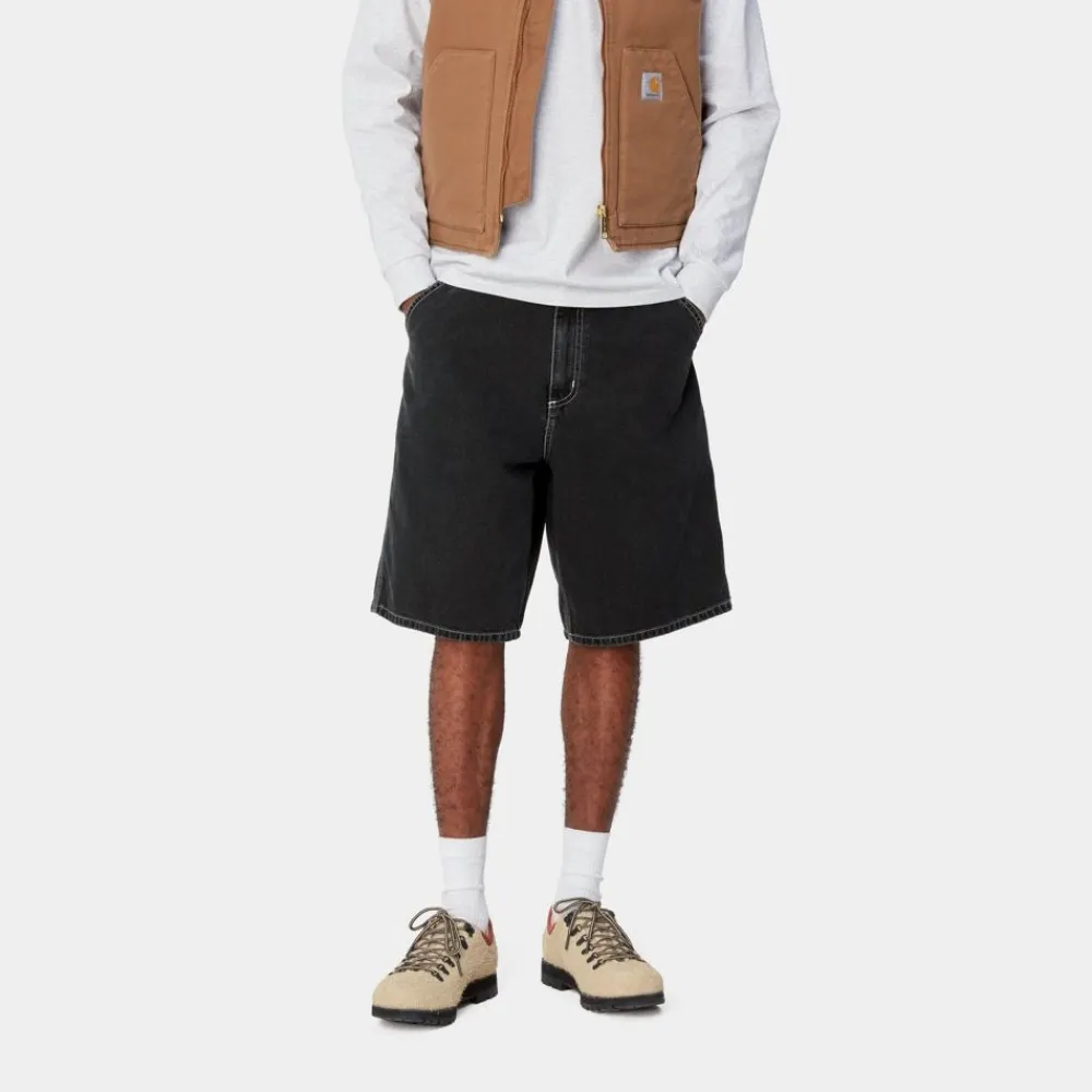 Mænd Carhartt WIP Simple Short - Denim | Sort (Heavy Stone Vask)