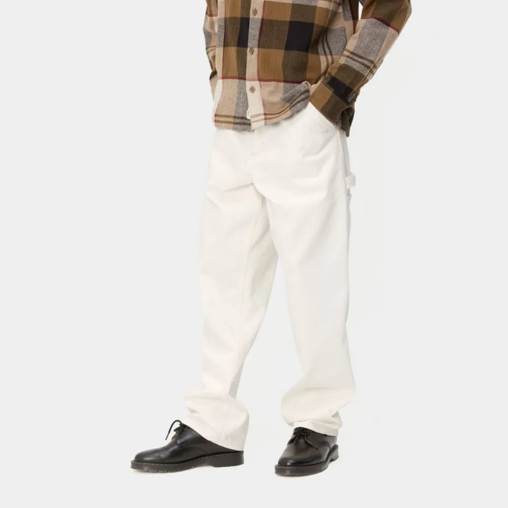 Mænd Carhartt WIP Single Knee Pant - Denim | Hvid (Skyllet)