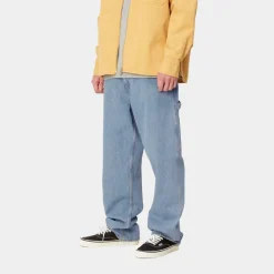 Mænd Carhartt WIP Single Knee Pant - Denim | Bla (Sten Bleget)