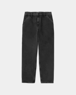 Mænd Carhartt WIP Single Knee Pant - Denim | Sort (Stenvasket)