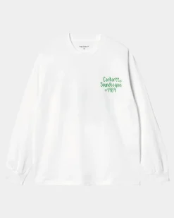 Mænd Carhartt WIP Soundface Langaermet T-Shirt | Hvid