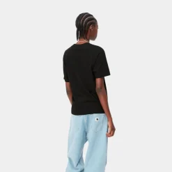 Kvinder Carhartt WIP T-Shirt Med Tekstbroderi Til Kvinder | Sort