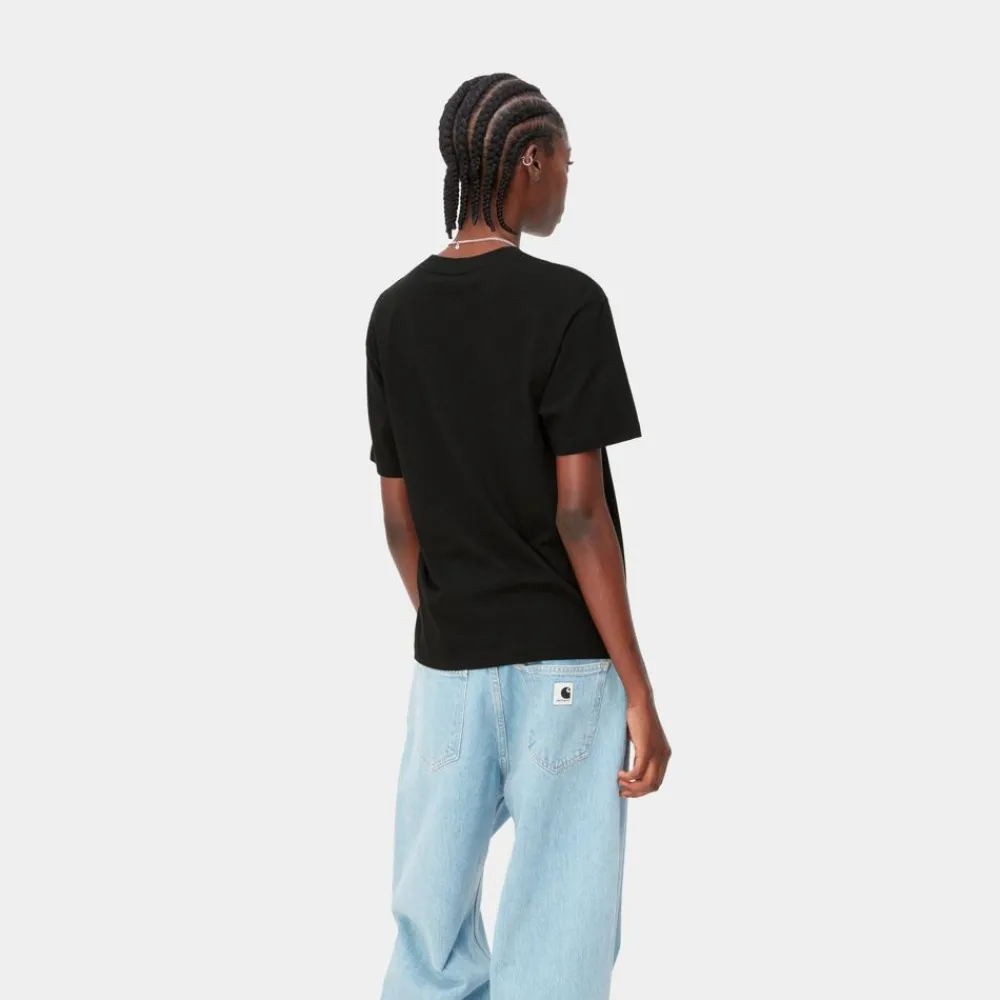 Kvinder Carhartt WIP T-Shirt Med Tekstbroderi Til Kvinder | Sort