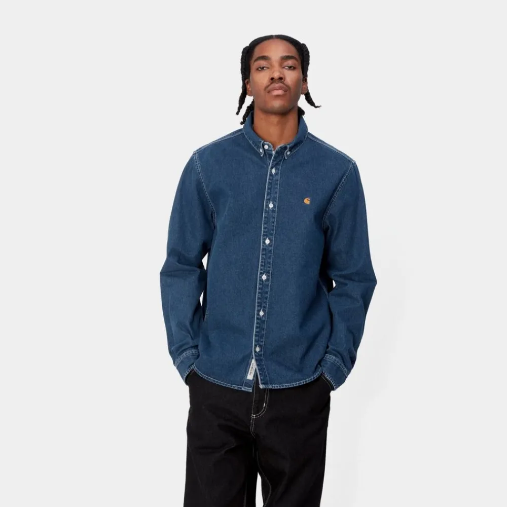 Mænd Carhartt WIP Weldon Skjorte | Bla (Stenvasket)